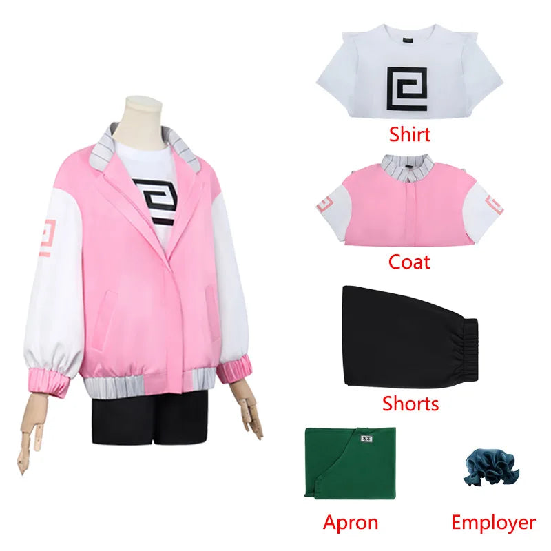 Anime Sakamoto Days Cosplay Lu Shaotang Cosplay Costumes Shirt Shorts Coat Apron Shaotang Lu Wig Suits Halloween Cos Adult Women