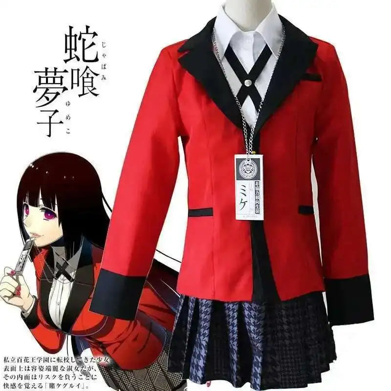 Anime Kakegurui Jabami Yumeko Cosplay Costume Halloween Sayaka Compulsive Gambler Japanese School Girls JK Uniform Halloween