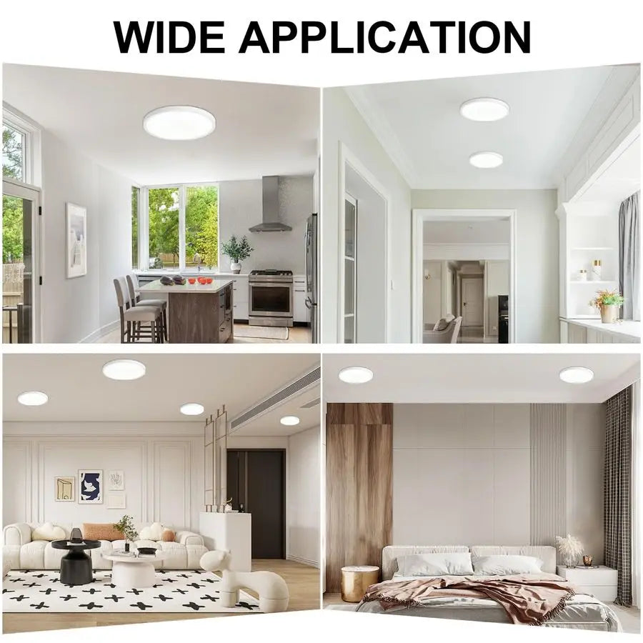 LED Flush Mount Ceiling Light 12 inch Super Slim 5000K Dimmable Kitchen Lighting Fixtures Ceiling 24W White Low Profile Ceiling