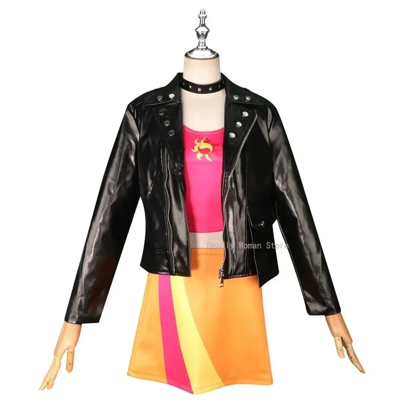 IN STOCK Anime Littlee Ponyy Cosplay Sunset Shimmer Costume Wig Lovely Princess Skirt Uniform  Halloween Party Outfit for Women