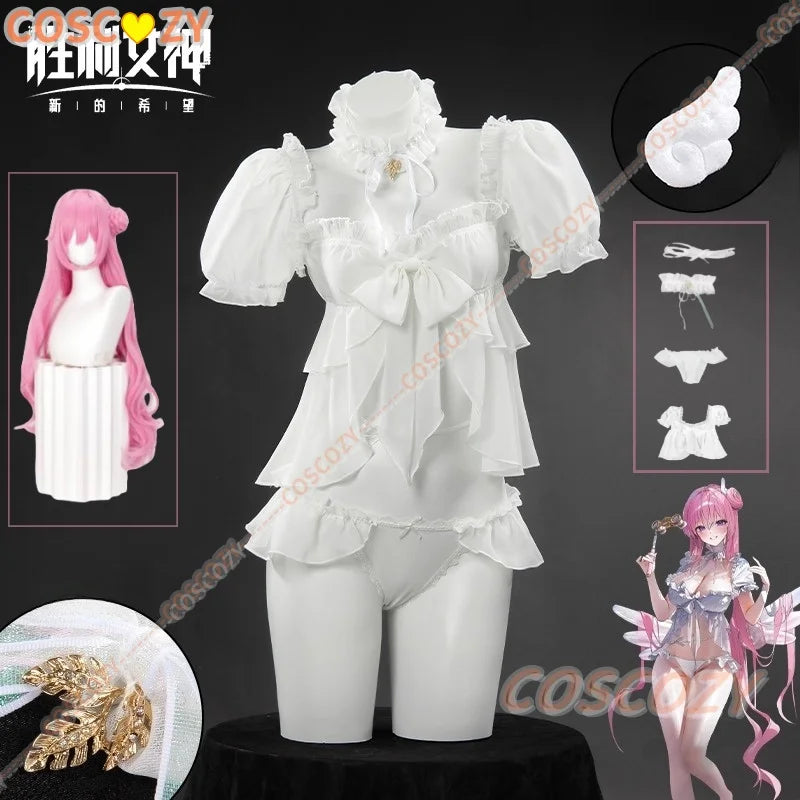 Game NIKKE：The Goddess of Victory Dorothy Cosplay Costume Summer White Swimsuit Shorts Wig Woman Sexy Carnival Bikini Suit
