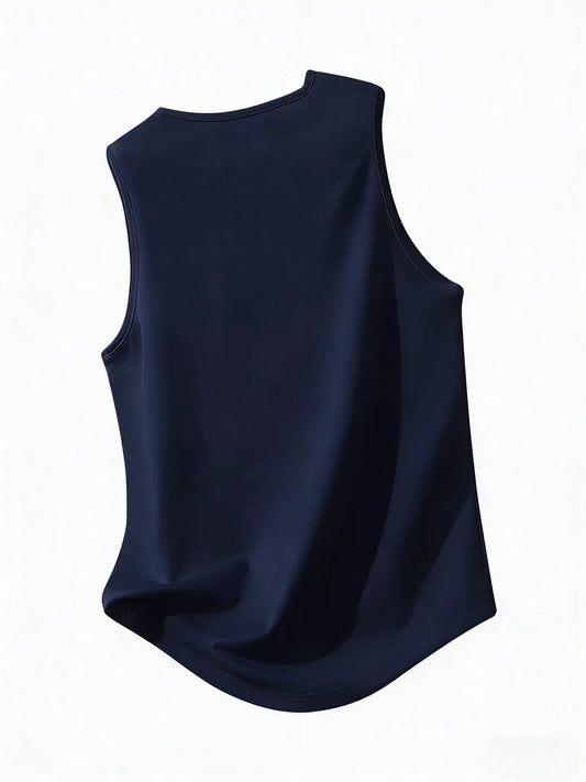 Men's sleeveless sports vest - "Nobody Cares" skull design, black, with the pattern of working harder