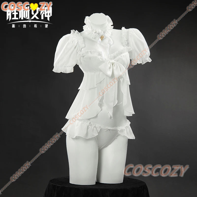 Game NIKKE：The Goddess of Victory Dorothy Cosplay Costume Summer White Swimsuit Shorts Wig Woman Sexy Carnival Bikini Suit