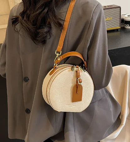 Vintage Inspired Leather Box Crossbody Bag