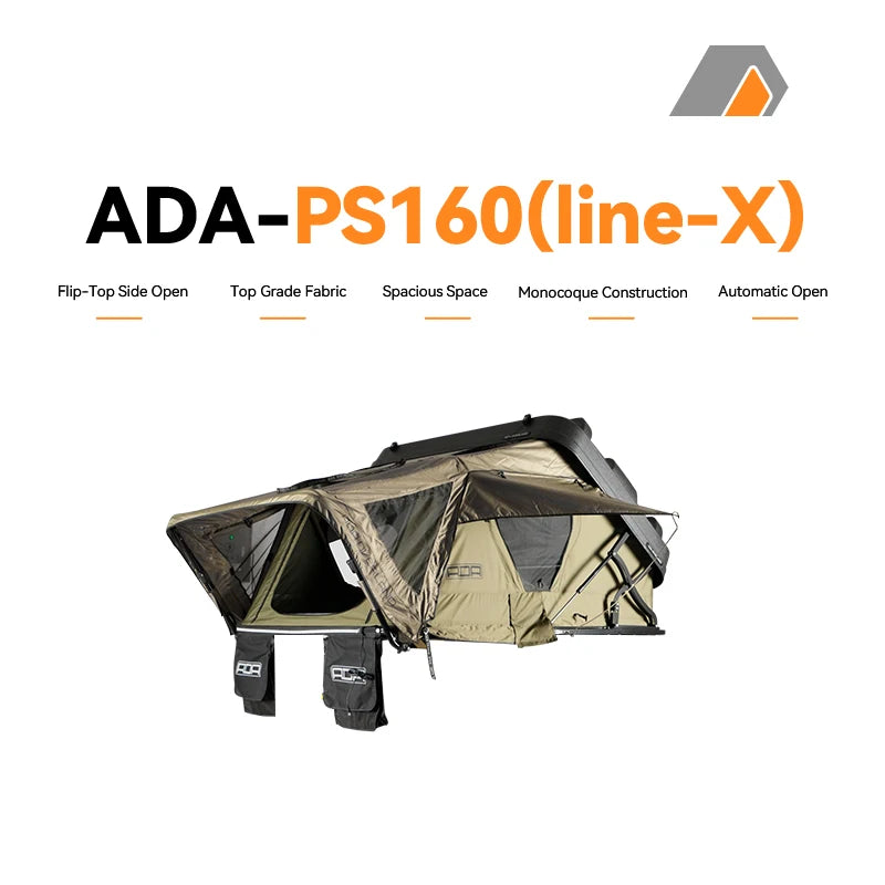 Spacious Space Factory Hot Selling Line-X Coated ABS Hard Shell Roof Top Tent For 4x4 And SUV Cars Outdoor Tent