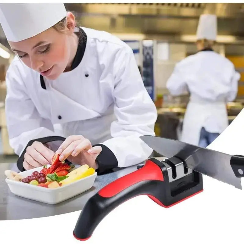 3-Segment Knife Sharpener Knife Sharpeners for Kitchen Knives Stainless Steel Three-Purpose Sharpening Stone for Kitchen Tools