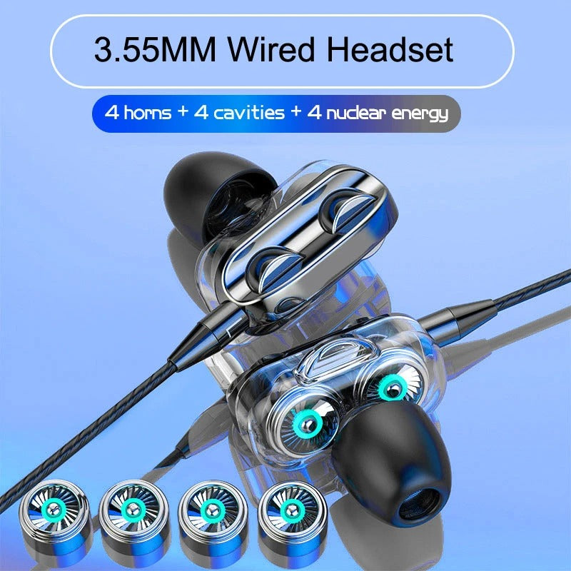 HiFi Wired Noise Reduction Stereo Headphones with Mic