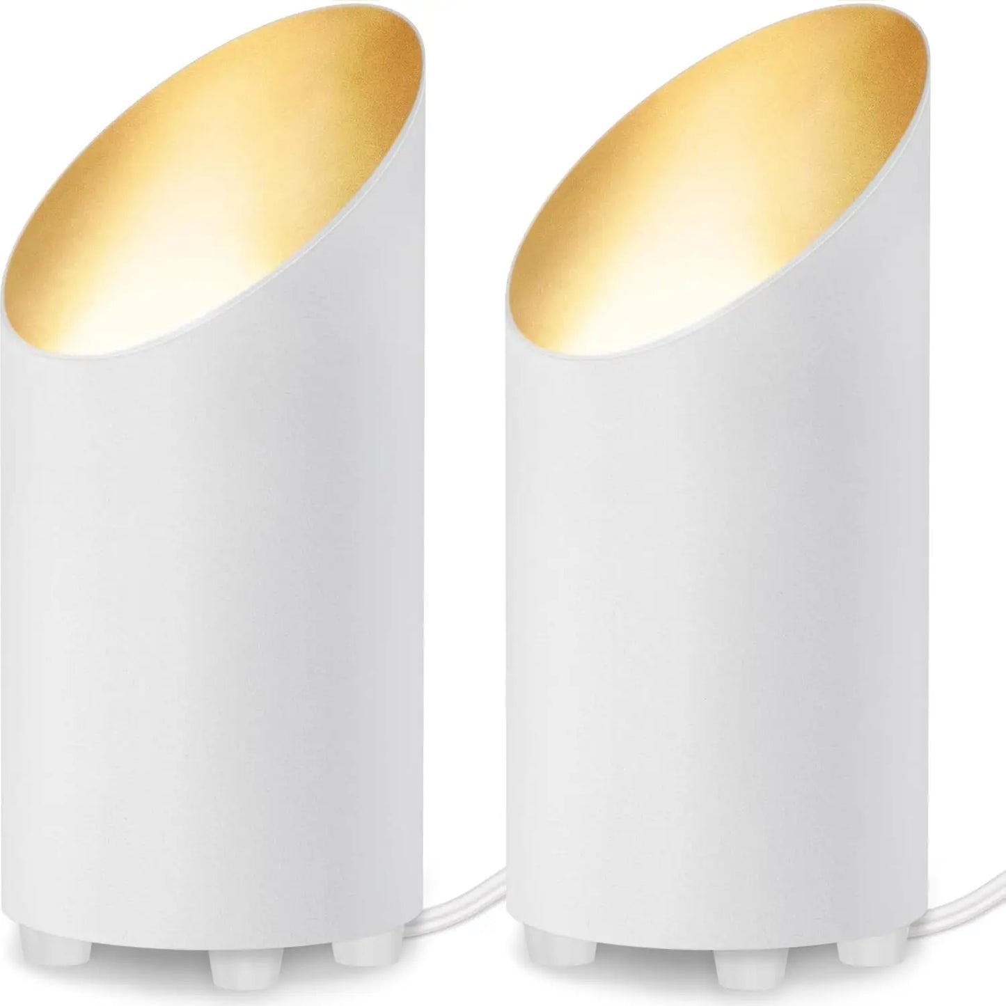 2 Pack Indoor Floor Uplighting with 5W LED GU10 Bulbs, 2700K Warm Light for Home Accent, Plug-in Cord & Foot Switch