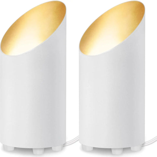 2 Pack Indoor Floor Uplighting with 5W LED GU10 Bulbs, 2700K Warm Light for Home Accent, Plug-in Cord & Foot Switch