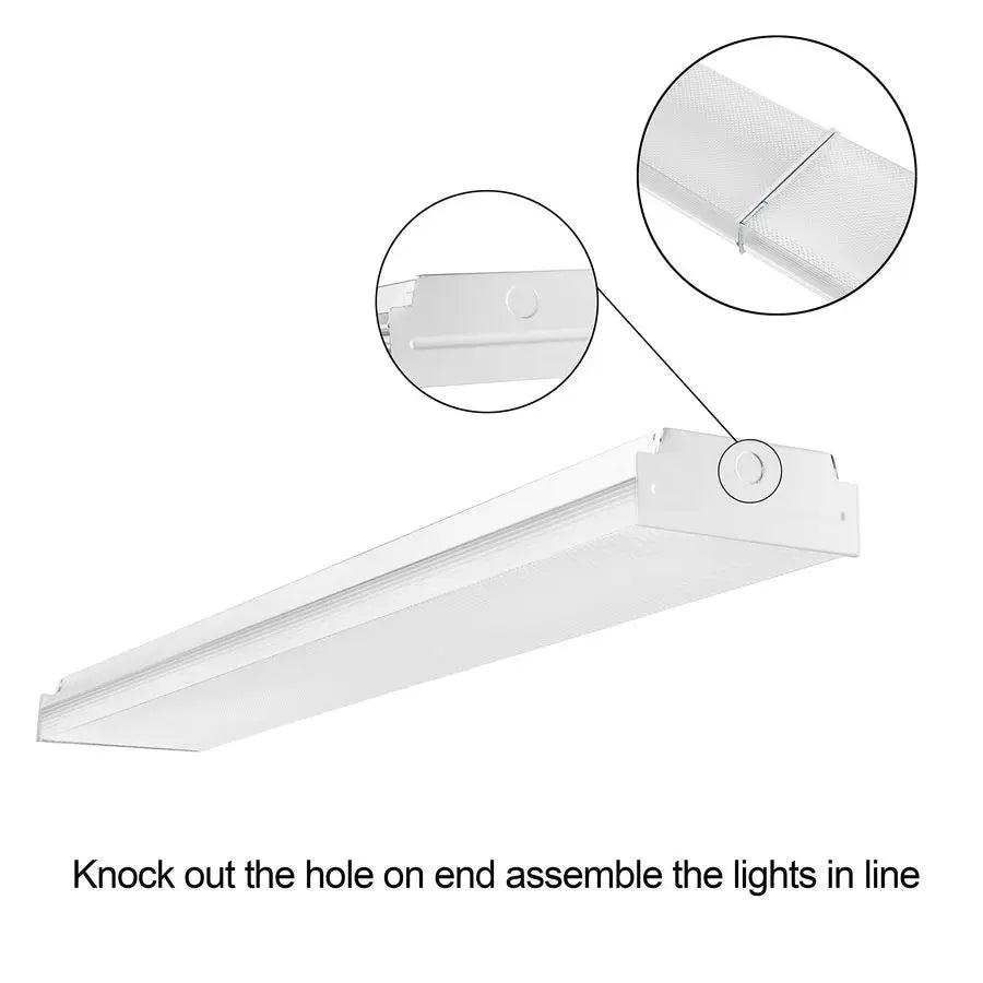 4FT LED Wraparound 40W 4 Foot LED Shop Lights for Garage, 4400lm, 4000K Neutral White, LED Wrap Around Light Fixture, LED Light
