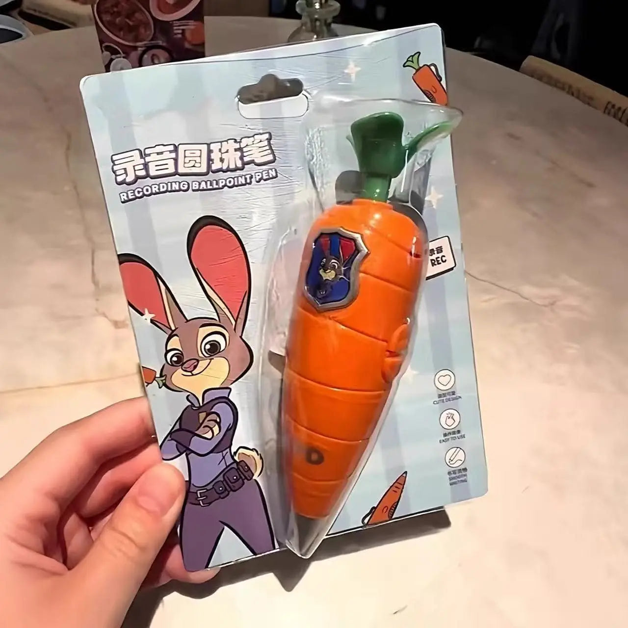 Hot Cartoon Zootopia  Merchandise Series Carrot Voice Recorder Pen Student Ballpoint Pen Multi-Function Recording Pen Girls Gift