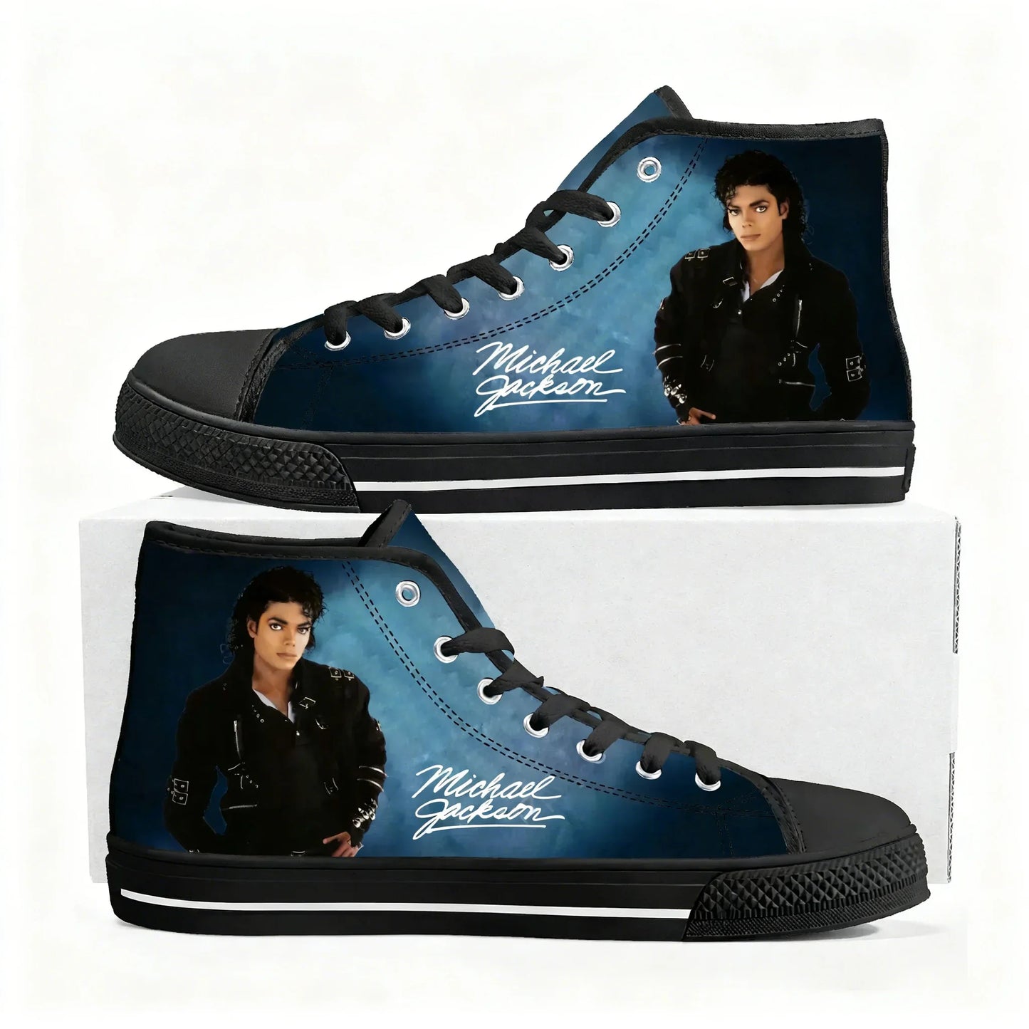 Michael Jackson Dance Singer High Top Sneakers Mens Womens Lightweight Canvas Sneaker Ghana Hiking Casual Custom Shoes