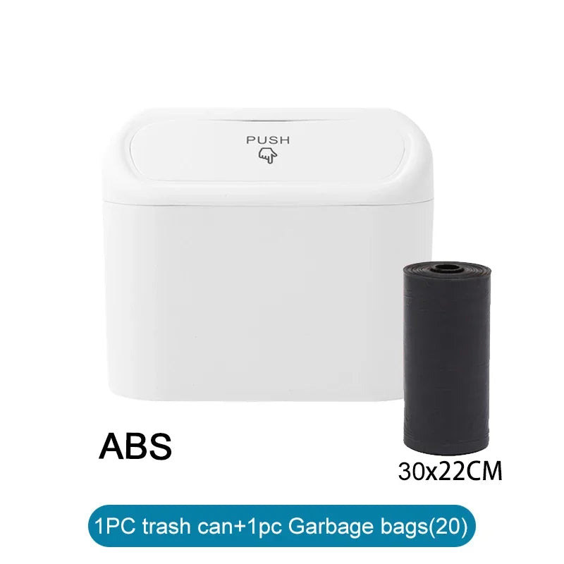 1Pcs Leak-proof Mini Car Trash Can with Lid Small Car Accessories Includes 60 (300) Garbage Bags for Vehicle Interior