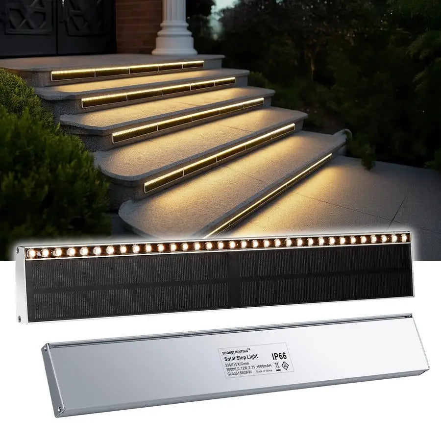 Step Lights for Outside, 33 FocusedBeam HighBrightness LEDs, Waterproof Aluminum Outdoor Stair Light for Risers, Curbsides, Pool