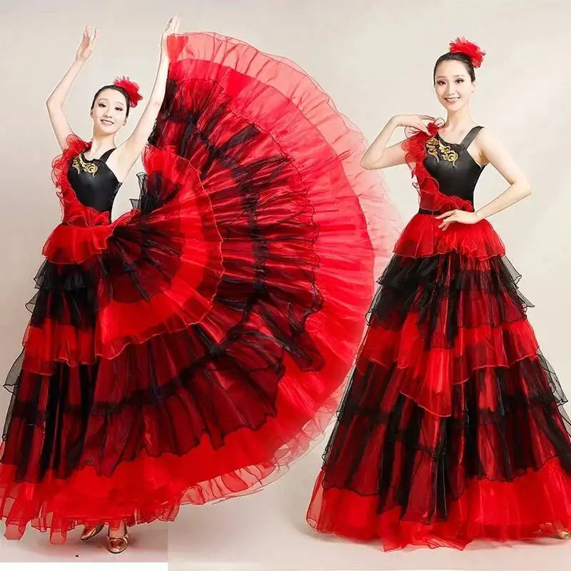 Bullfighting Dress For Women Big Swing Skirts Opening Dance Full-skirt Dress Spanish Stage Performance Costume Spanish Flamenco