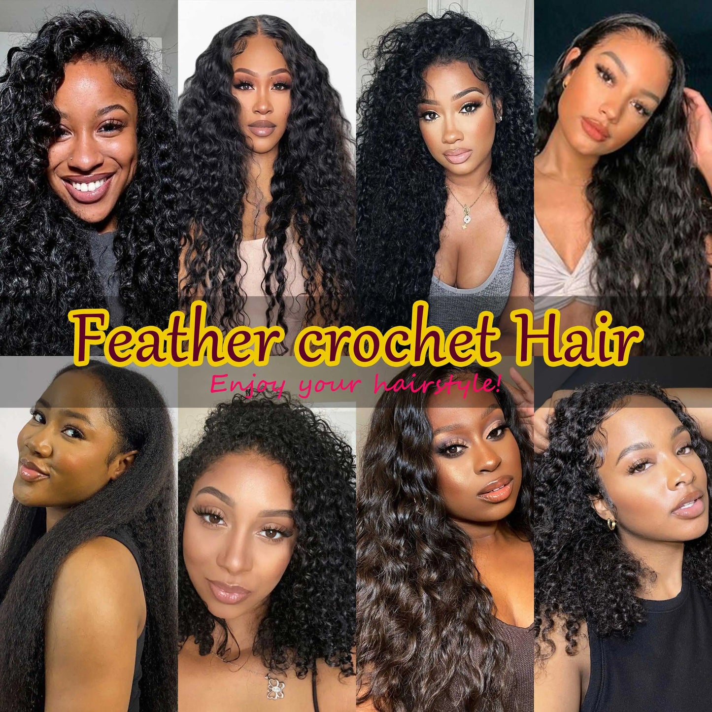 Top Quality 100% Virgin Full Cuticle Human Hair Best Selling Feathers Deep Wave Crochet Human Hair Extension for Black Women