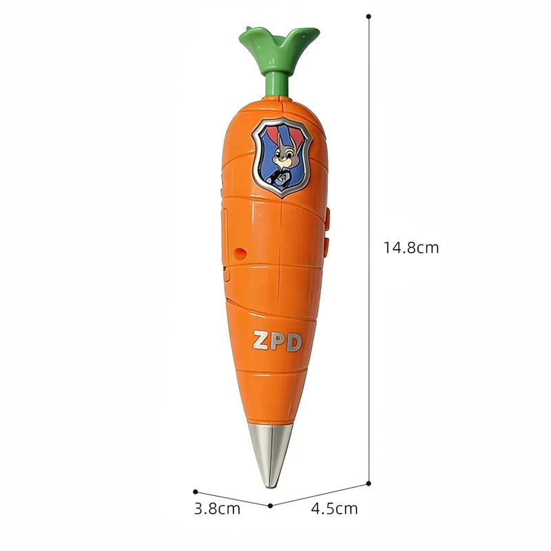 Hot Cartoon Zootopia  Merchandise Series Carrot Voice Recorder Pen Student Ballpoint Pen Multi-Function Recording Pen Girls Gift