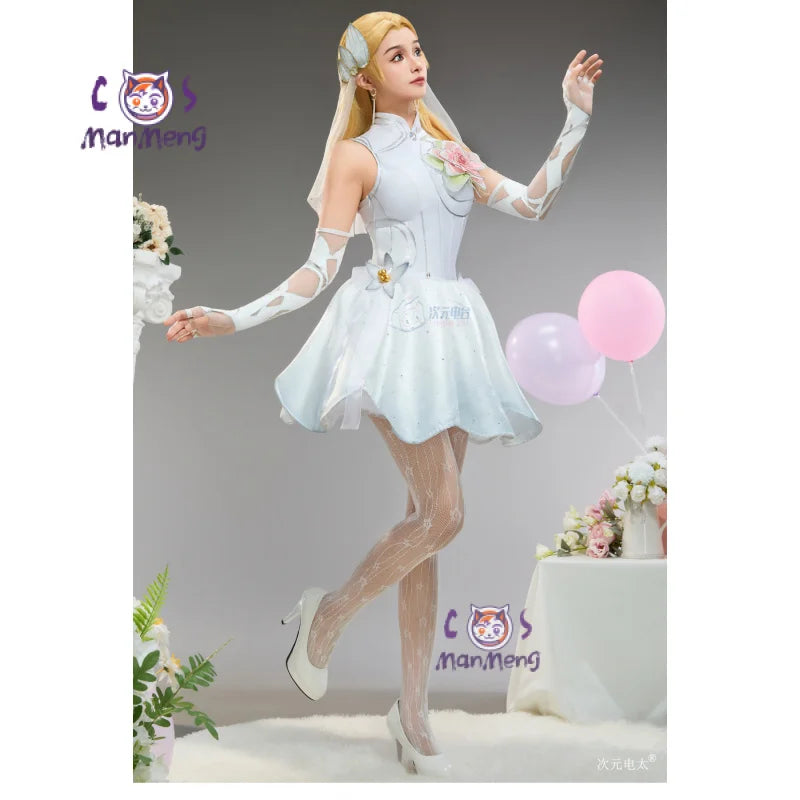 Invisible Woman Susan Storm Richards Cosplay Rivals Costume Halloween Party Women Fantasy Wedding Dress Gloves Socks Sexy Set