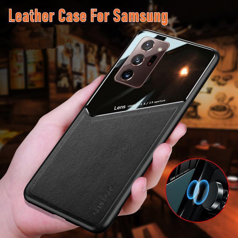 For Samsung Galaxy S21 S22 Note 20 Ultra Plus S20 FE Leather Case Black