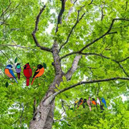 Colorful Birds Hanging Ornament Window Suncatcher Home Decoration Gift