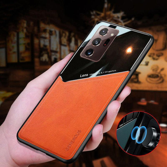 For Samsung Galaxy S21 S22 Note 20 Ultra Plus S20 FE Leather Case Black