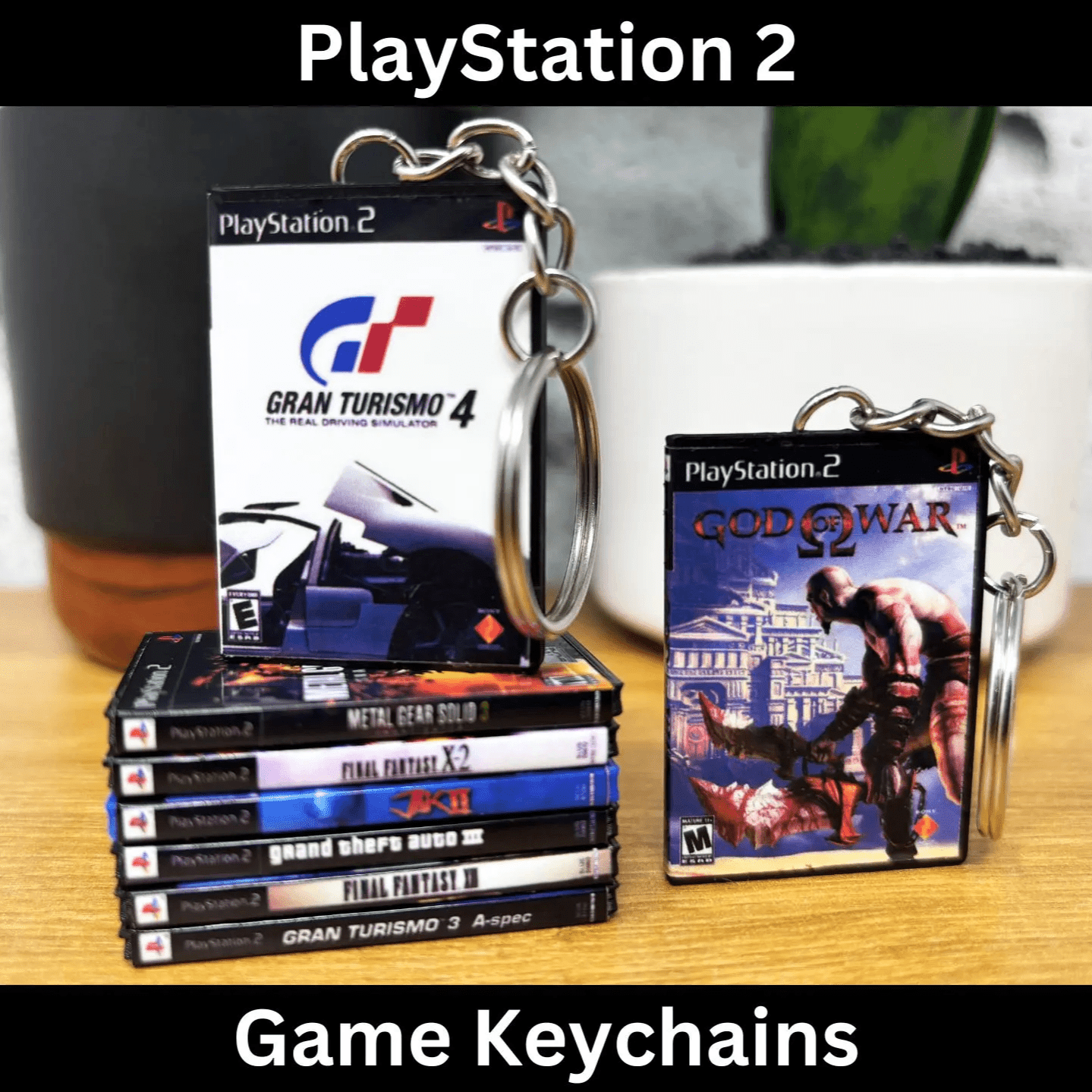 PS2 Game Case Keychains